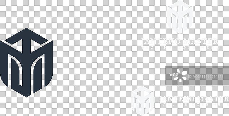 抽象的初始六边形字母jm或mj标志图片素材