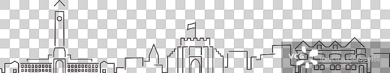 南安普敦简约黑色轮廓天际线图片素材