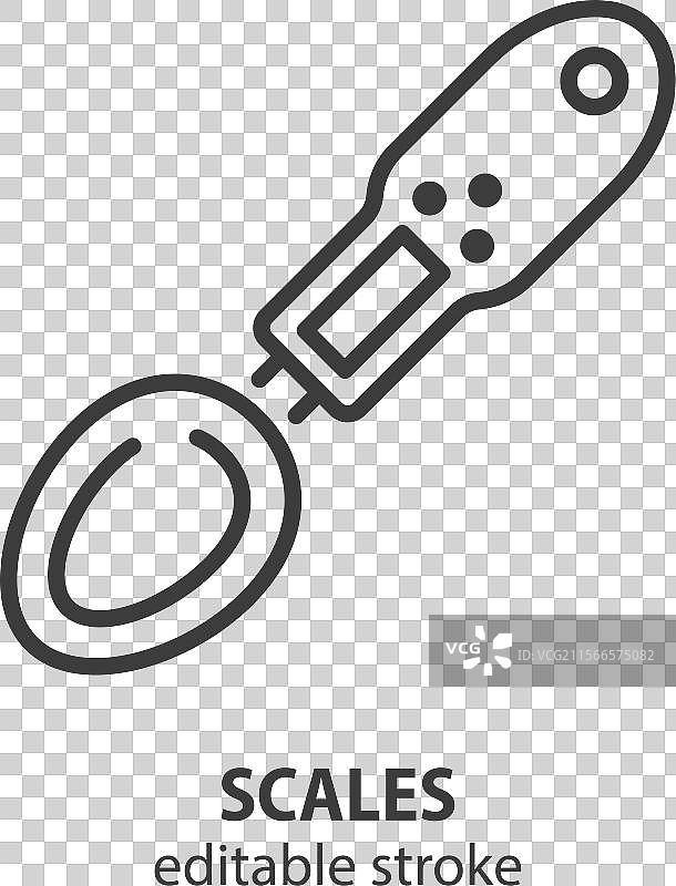 勺子秤线条图标重量测量图片素材