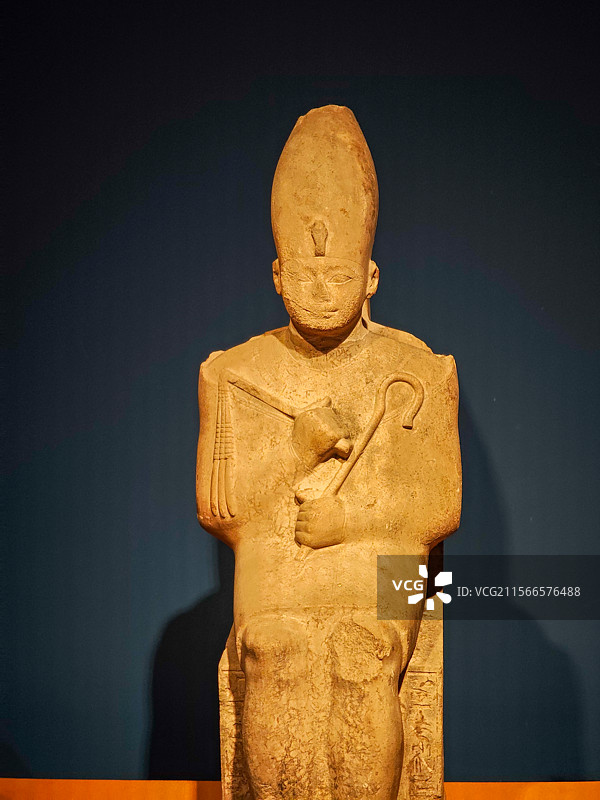 上海博物馆古埃及文明大展 —— 古埃及坐像雕像特写图片素材