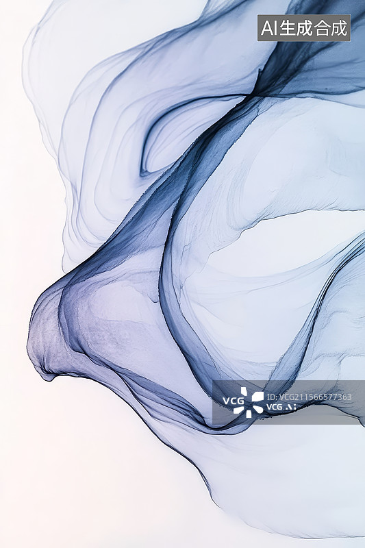 【AI数字艺术】蓝色烟雾抽象艺术图片素材