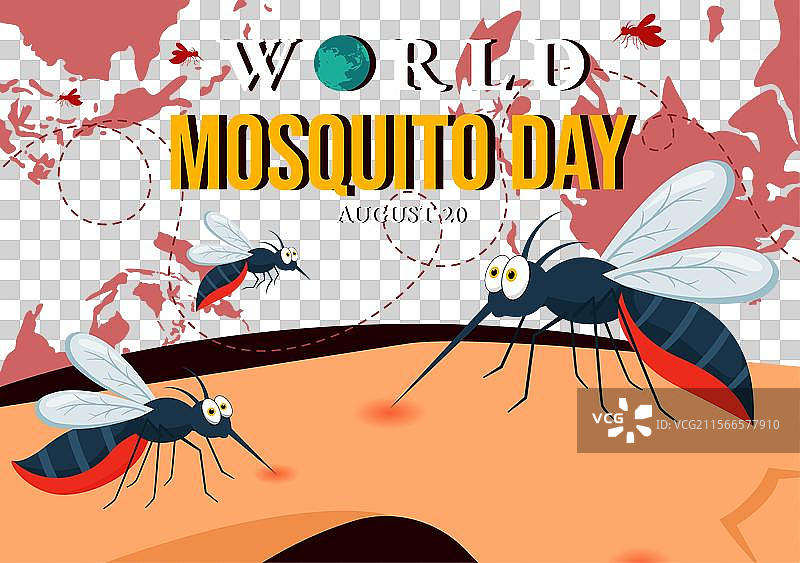 8月20日的世界蚊子日，主题为图片素材