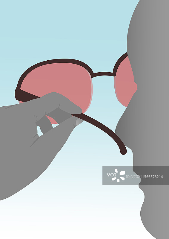 心理心情自卑同情歧视有色眼镜看人对待人待物盯着看眼镜资讯插画图片素材