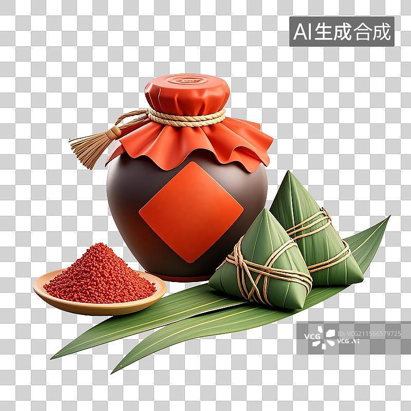 【AI数字艺术】3D渲染卡通端午节元素图片素材