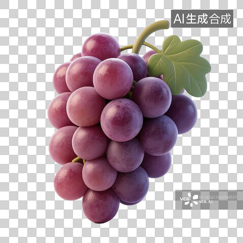 【AI数字艺术】3D渲染卡通葡萄元素图片素材