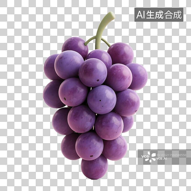 【AI数字艺术】3D渲染卡通葡萄元素图片素材