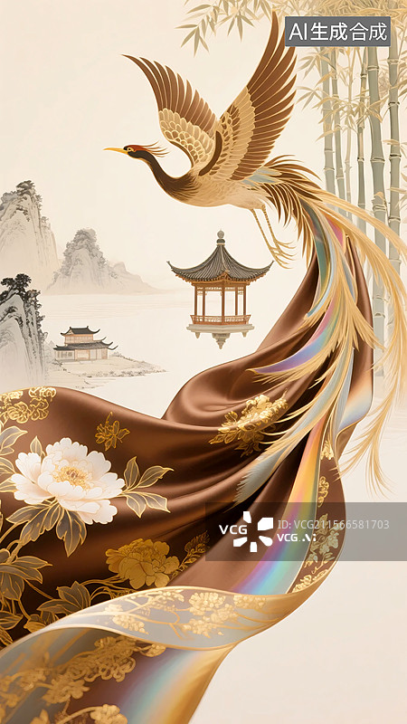 【AI数字艺术】摩卡灵凤：画韵幽情图片素材