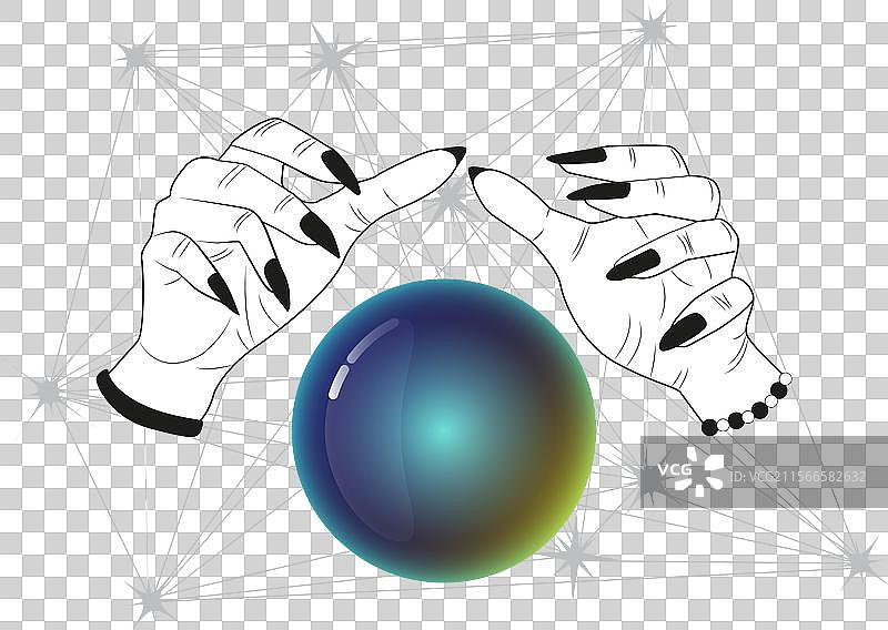 手绘的五彩魔法水晶图片素材