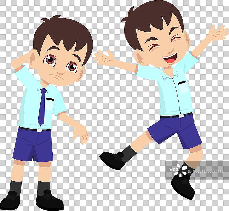 可爱的年轻男学生的不同反应图片素材