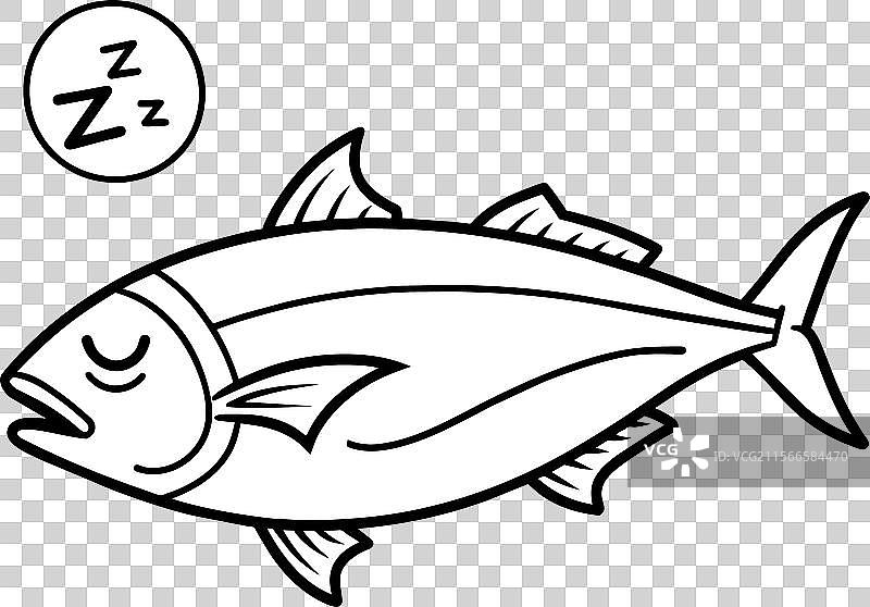 琥珀鲹鱼睡觉图标图片素材