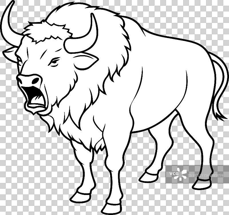 美洲野牛尖叫图标图片素材