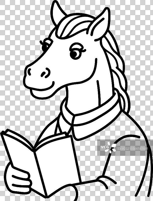 安达卢西亚马阅读图标图片素材