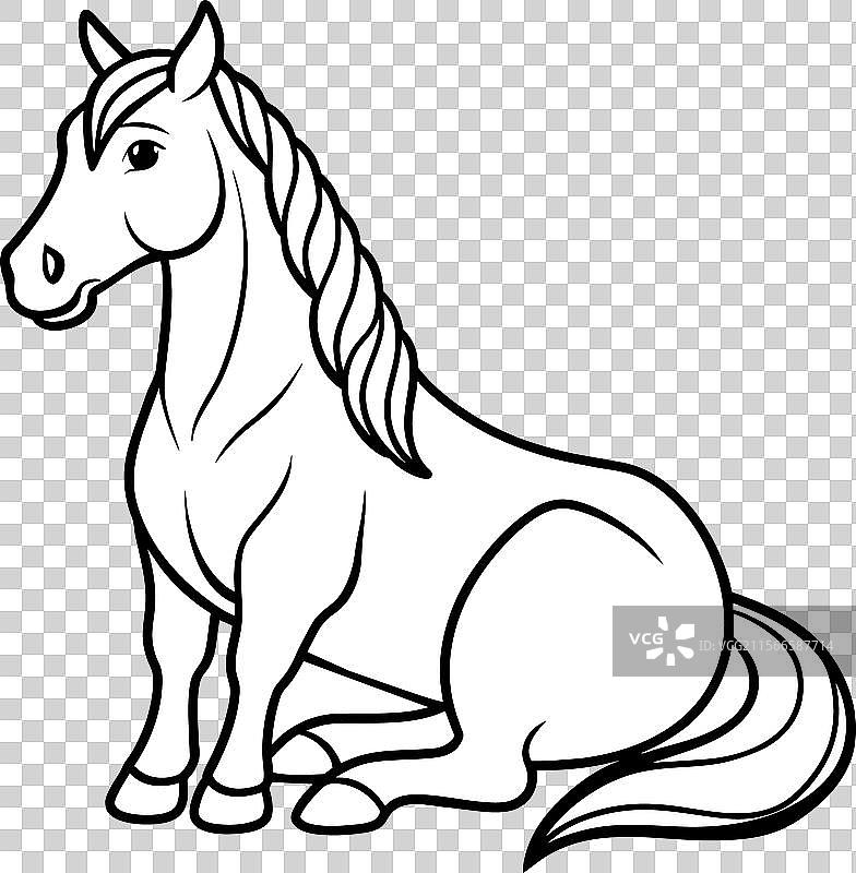 安达卢西亚马坐姿图标图片素材