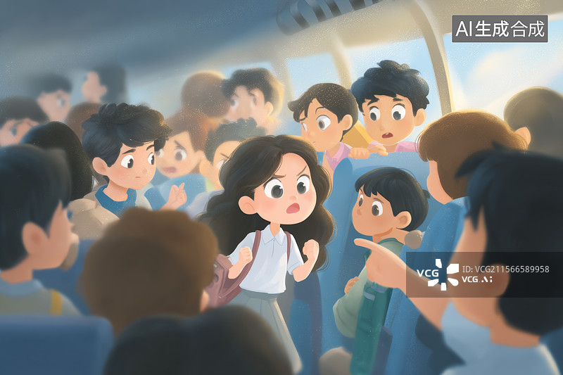 【AI数字艺术】【预防性骚扰 小婷的呼救】图片素材