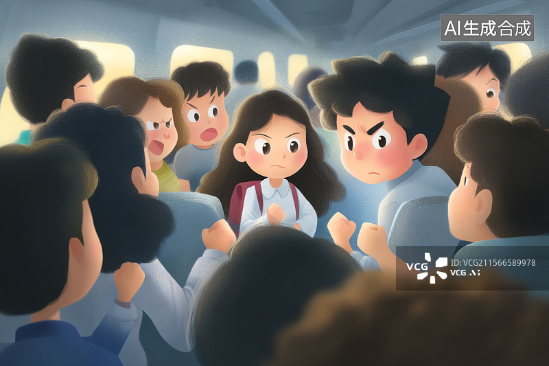 【AI数字艺术】【预防性骚扰 小婷的呼救】图片素材