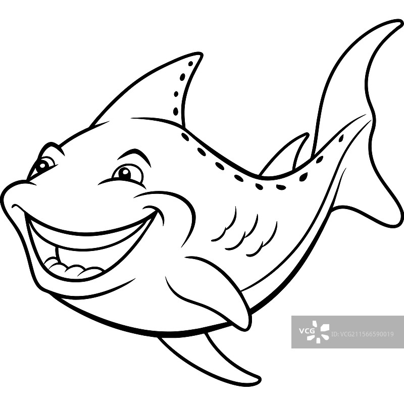 天使鲨鱼鱼类笑脸图标图片素材