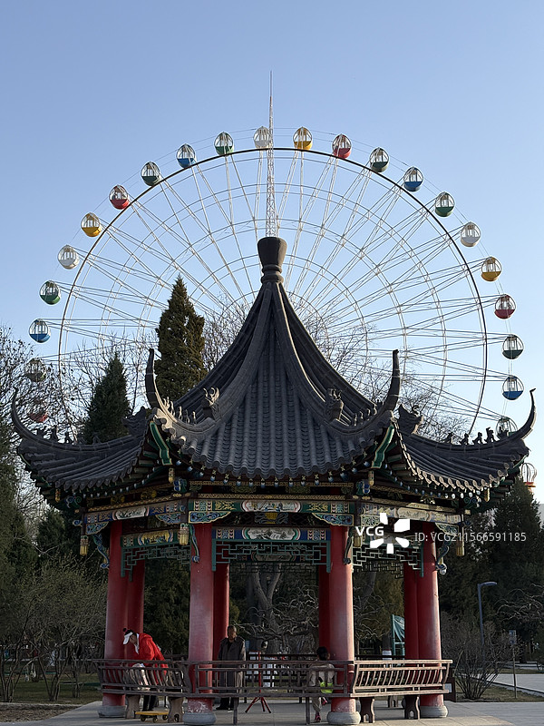 宁夏银川中山公园摩天轮图片素材