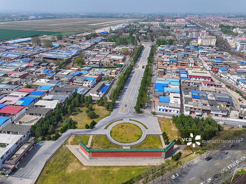河南省安阳市袁世凯墓袁林航拍图片素材