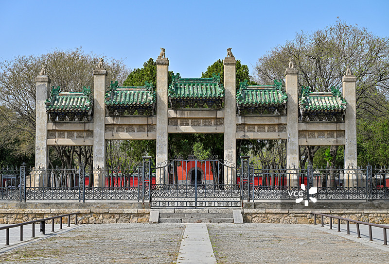 河南省安阳市袁世凯墓袁林航拍图片素材