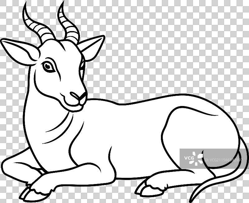 安诺亚山羊躺着的图标图片素材