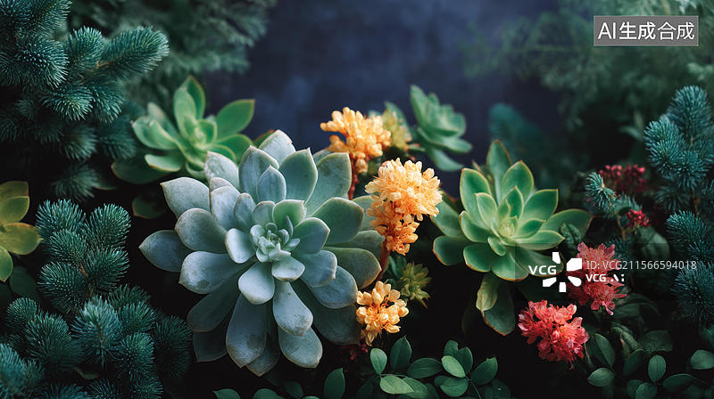 【AI数字艺术】植物园艺艺术插花图片素材