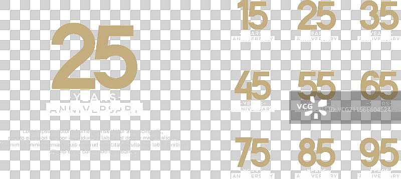 金色和白色的周年纪念标志风格套件图片素材