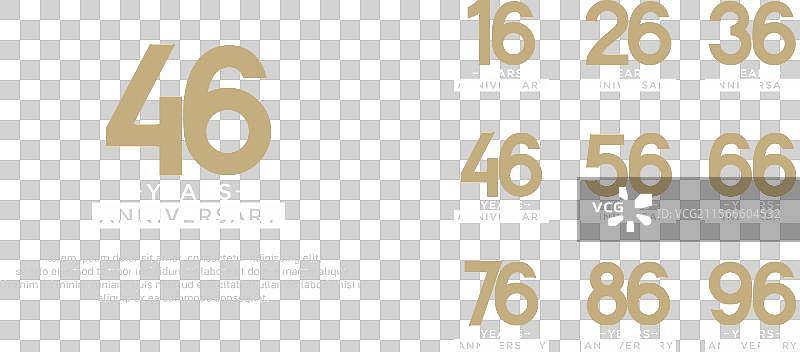 金色和白色的周年纪念标志风格套件图片素材