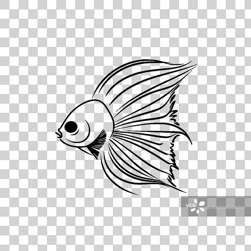 天使鱼 - 极简风格的平面logo图片素材