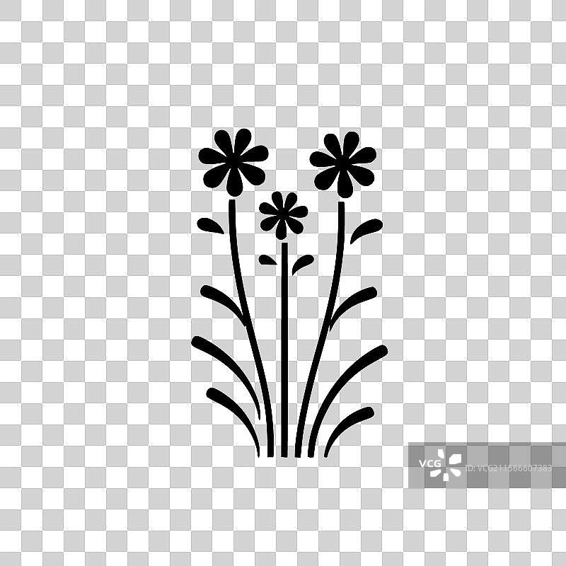 花卉 - 极简风格的平面标志图片素材