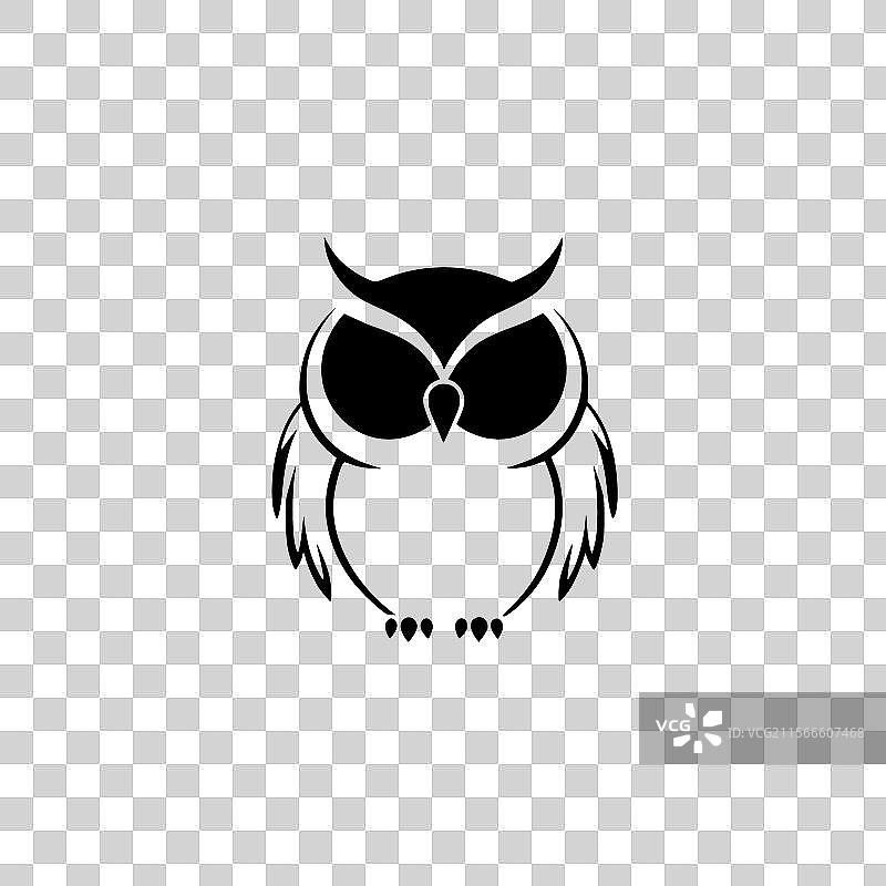 猫头鹰 - 极简风格的平面logo图片素材