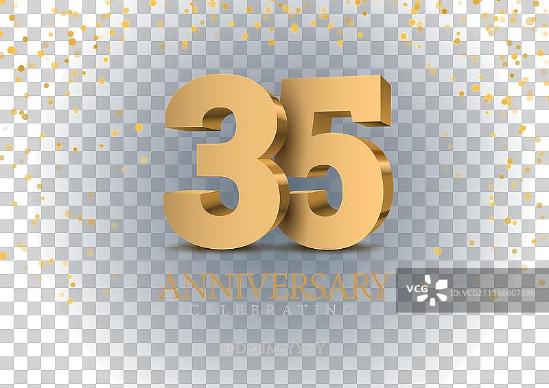 35周年金色3D数字图片素材
