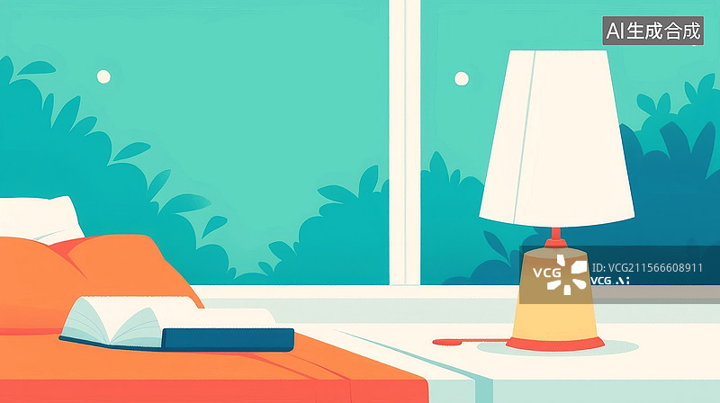 【AI数字艺术】宁静的夜间阅读角图片素材
