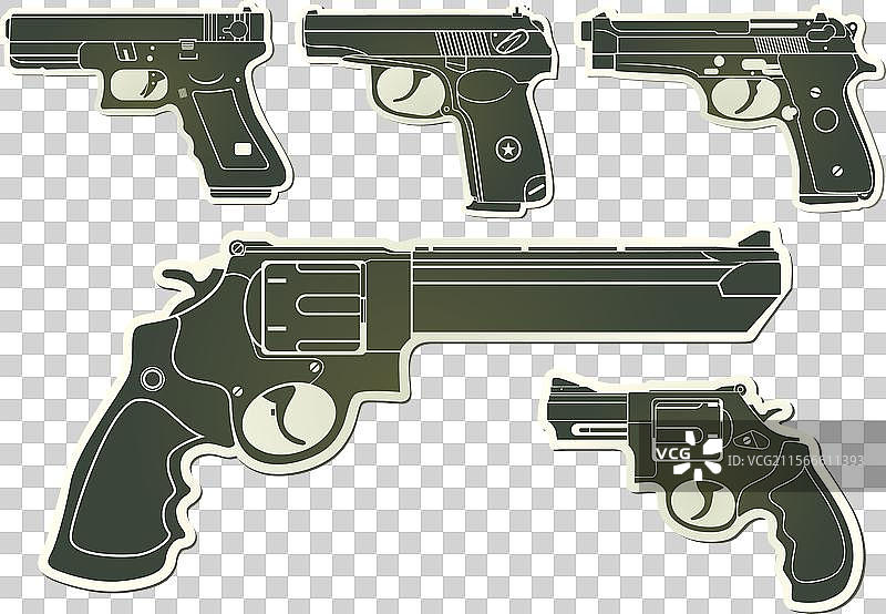 手枪贴纸图片素材