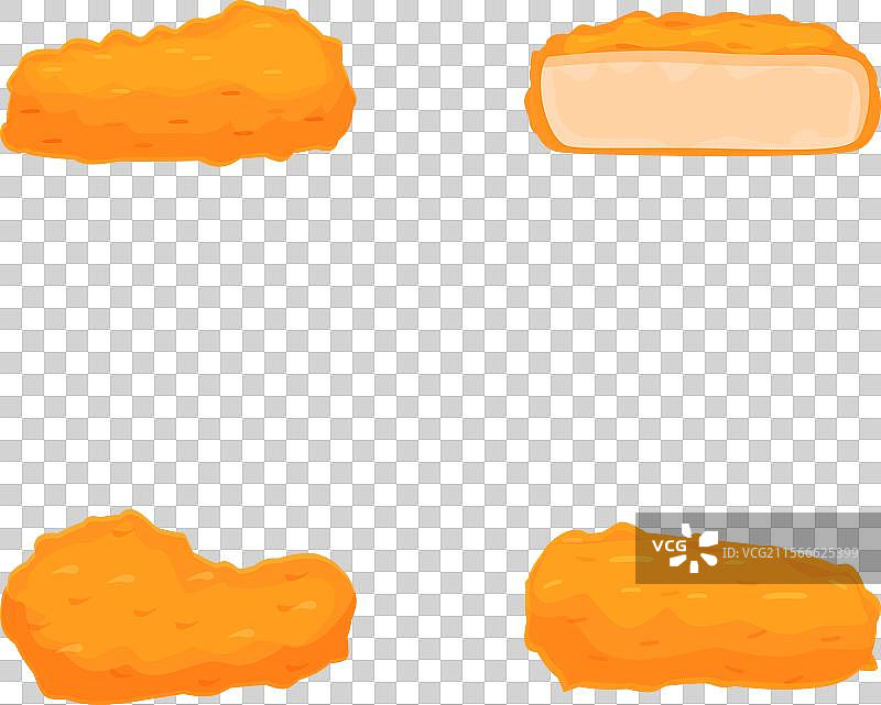 卡通脆皮鸡块图标集图片素材