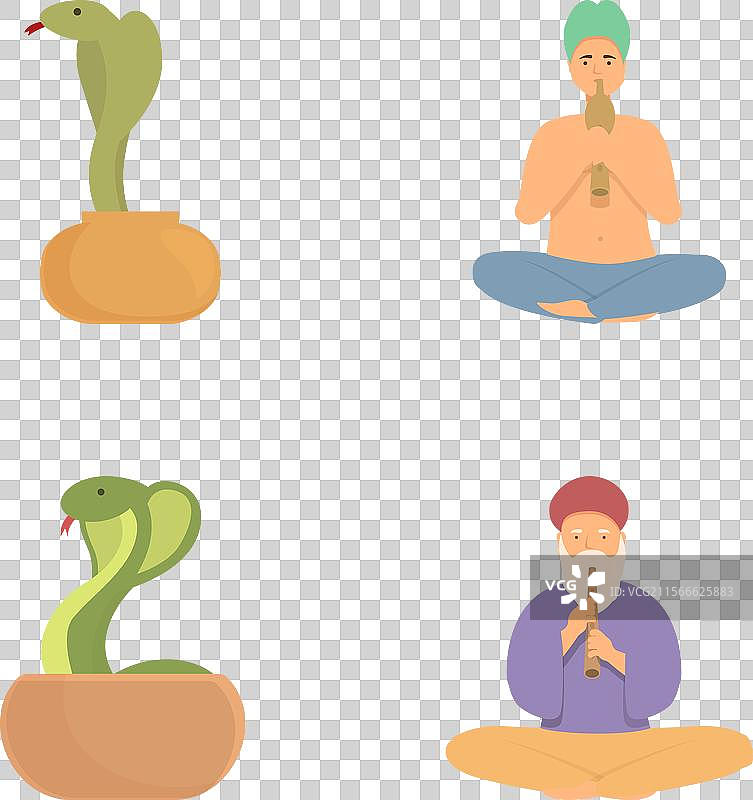 冥想与蛇魅者的组合图片素材
