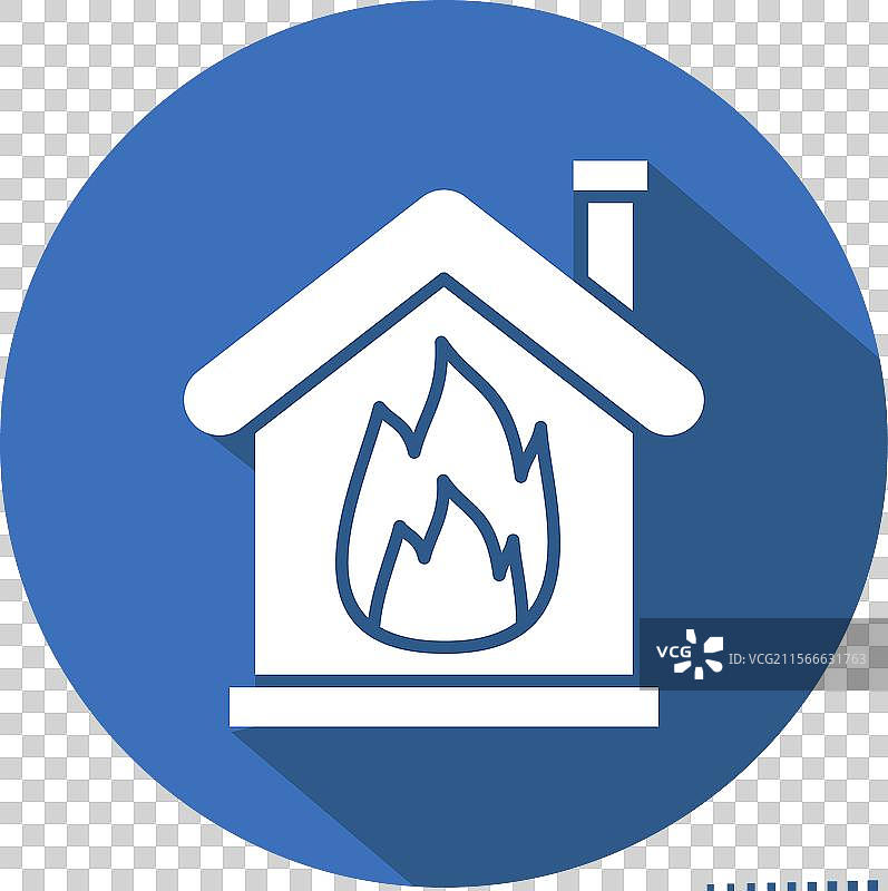 与紧急情况相关的火焰图标，长阴影效果图片素材