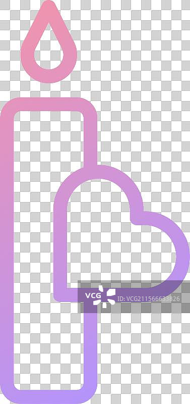 蜡烛爱心渐变柔和粉紫色 情人节图片素材