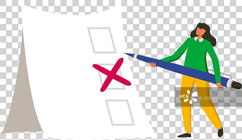 投票横幅，女性做出选择图片素材