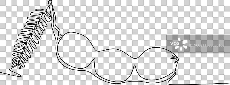 整幅健康的单线连续画图片素材