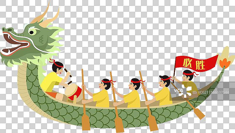 龙舟插画元素图片素材