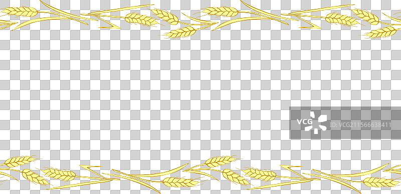 由金色小麦或黑麦穗构成的背景框架图片素材