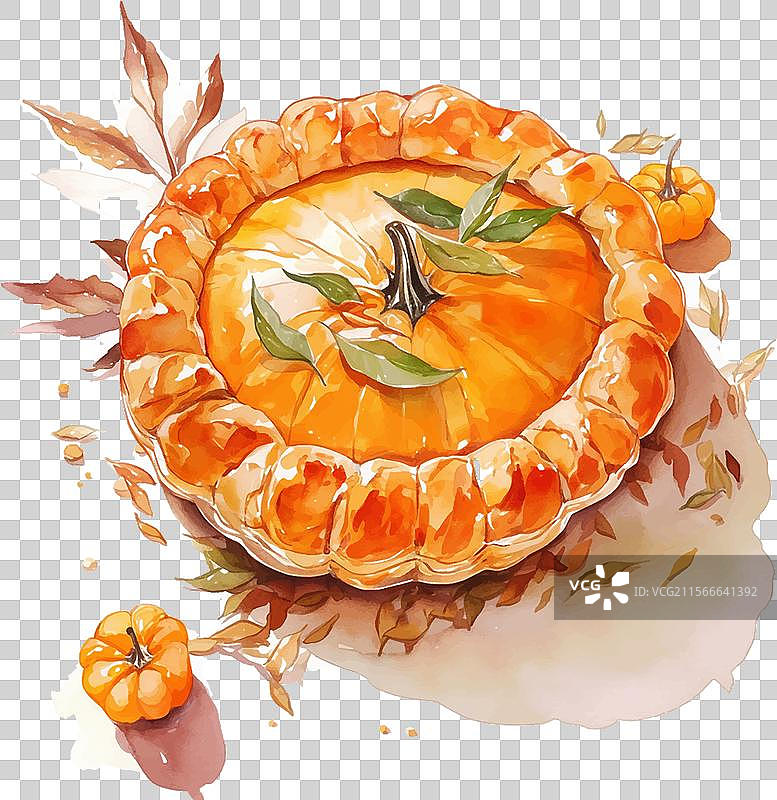 一片上面放有奶油的南瓜派图片素材