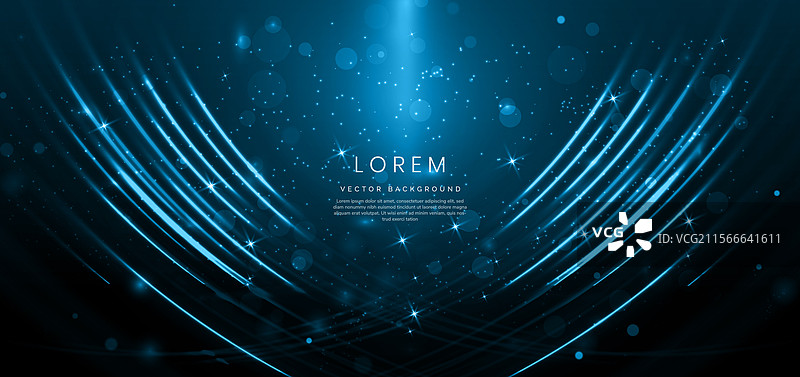 优雅的抽象曲线，蓝色发光线条图片素材