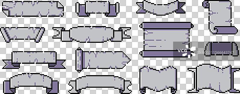 像素纸莎草纸古代像素羊皮纸片图片素材