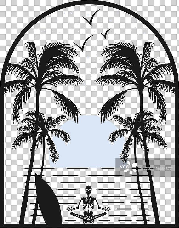 美好的夏天在海滩上图片素材