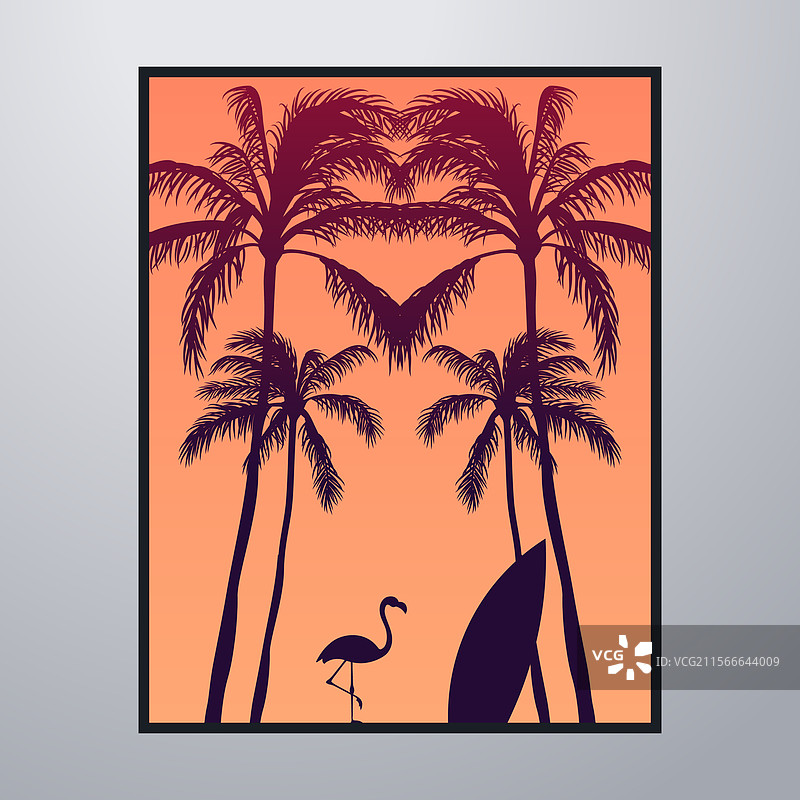 海滩夏日时光海报艺术作品图片素材