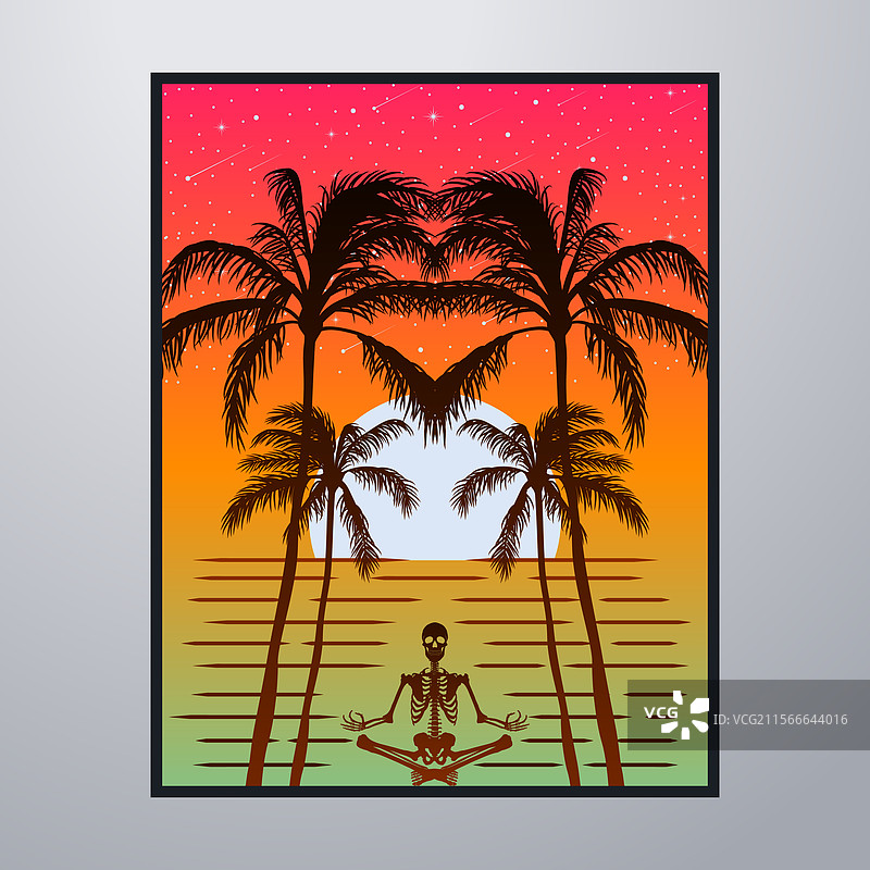 海滩夏日时光海报艺术作品图片素材