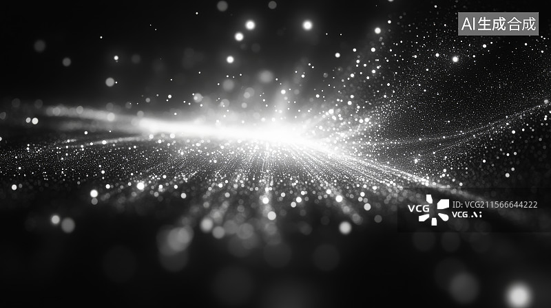 【AI数字艺术】黑白粒子光效背景图片素材