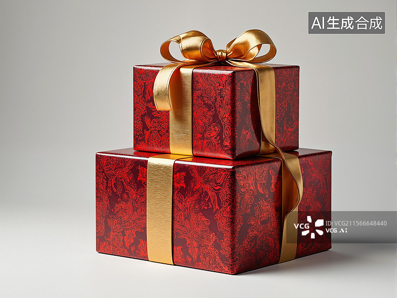 【AI数字艺术】节日礼物堆叠图片素材