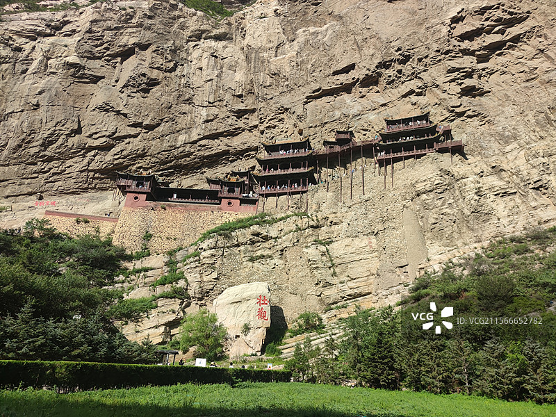 中国山西省大同市 浑源县 悬空寺景区图片素材